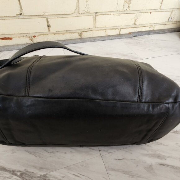 Coach Classic Black Shoulder Bag with Silver Accents - Picture 9 of 13